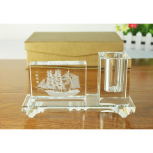 Crystal Business Set for Corporate Gifts Crystal Pen Holder